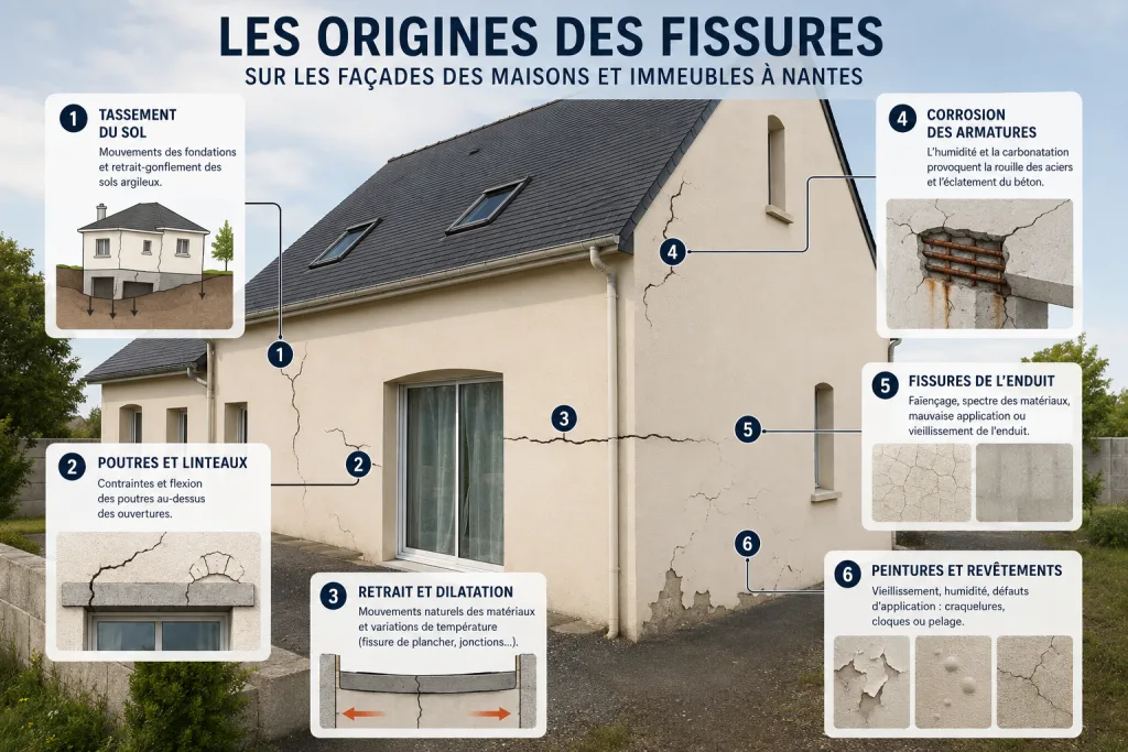 Origines des fissures sur les façades à Nantes